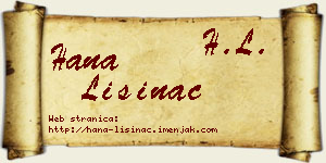 Hana Lisinac vizit kartica